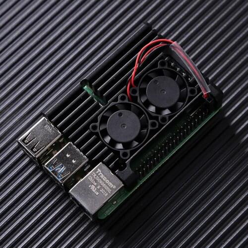 Aluminum Case Metal Shell Enclosure Housing with Cooling Fan + Tools for Raspberry Pi 4 Model B Desktop Computer Accessories