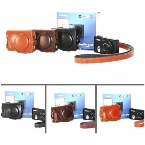 Pu Leather Camera Bag Case For Canon Powershot S100 s110 S120 With Strap