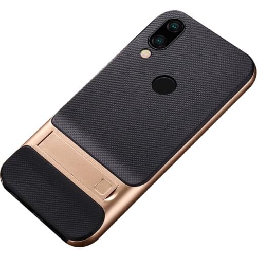 For Xiaomi Redmi Note 7 Case Luxury Soft silicone+PC With stand Hybrid Protective back cover case for xiaomi redmi note 7 pro