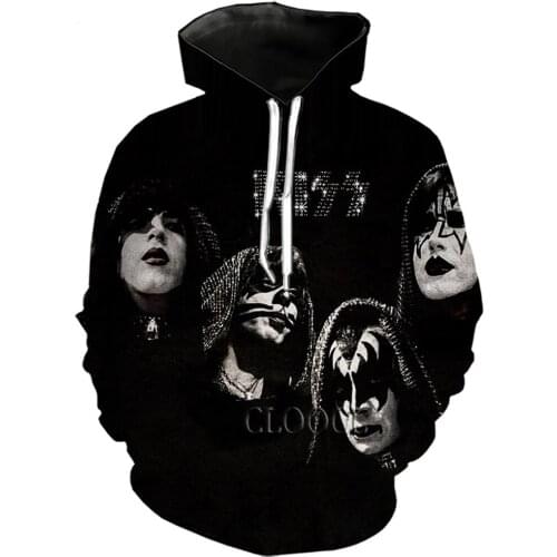 CLOOCL Men Women 3D Print Heavy Metal KISS Rock Band Hoodies Unisex Hipster Casual Tracksuit All-match Tops Drop Shipping