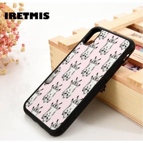 Iretmis 5 5S SE 6 6S Soft Silicone Rubber phone case cover for iPhone 7 8 plus X Xs 11 Pro Max XR Pretty Bunny Rabbits Pattern