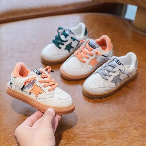 2021 Children Board Shoes Kids Spring Autumn Sports Sneakers Boys Girls Leisure Shoes Baby Soft Cow Muscle Sole Toddler Shoes