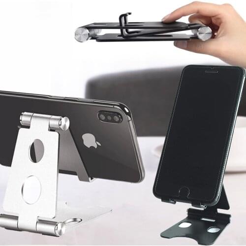 Phone Mini Holder Stand for IPhone 12 Pro 8 11 X XS Xiaomi Mi 9 Metal Tablet Holder Foldable Stand Desk for Phone Huawei