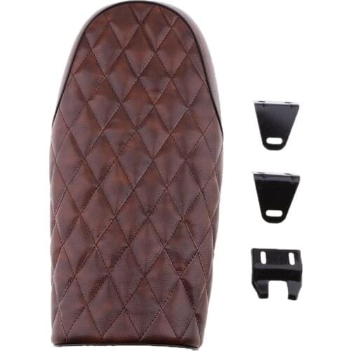 Motorcycle Diamond Flat Brat Style Cafe Racer Vintage Seat Cushion, PU Leather for Yamaha XJ