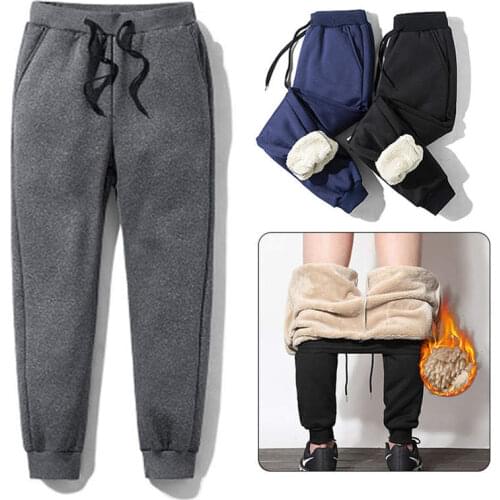Mens Thick Fleece Thermal Trousers Outdoor Winter Warm Casual Pants Joggers