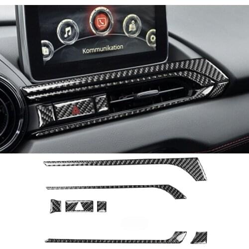 Carbon Fiber Center Dashboard Air Vent Sticker Trim Interior Car Accessories Fit For Mazda MX-5 Miata Roadster MX5 ND 2016