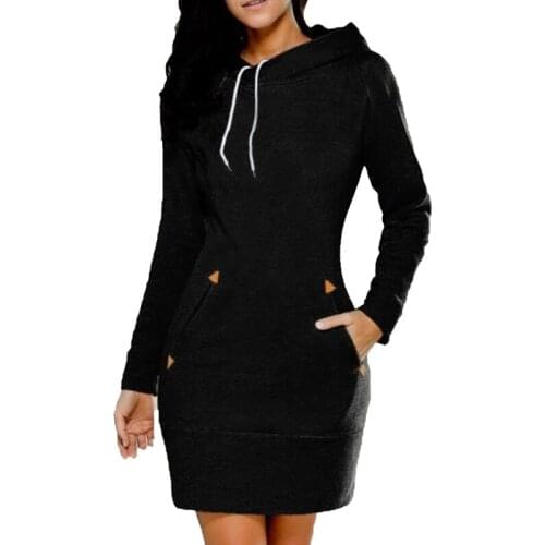 2021 Womens New Long-sleeved Spring And Autumn Dresses Causal Sweaters And Hooded Skirts Shoulder Oblique Zipper Decoration