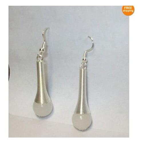 New Favorite Gemstone Earring Lovely Pair 12mm Pink Rose Quartz Round Beads Fine Jewelry S925 Sterling Silver Dangle Earrings