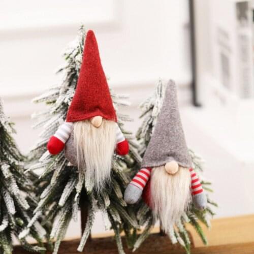 Merry Christmas Artificial Bedroom Decoration for Home New Years Decor Tree Ornaments Europe Accessories Figurines Toys
