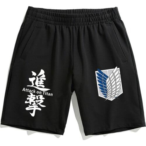 Attack on Titan Casual Pants for Mens Womens Shorts Fashion Anime Summer Casual Board Shorts Lover Loose Beach Pants Cotton