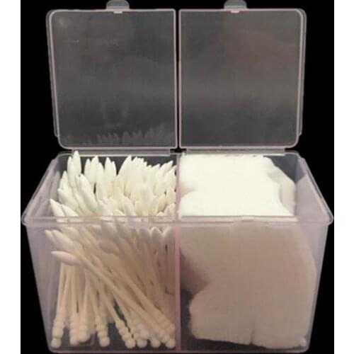 Plastic Cotton Pad Boxes Cotton Swab Storage Box Clear Organizer Container Cleaning Wipe Pads Holder Nail Art Makeup Accessories