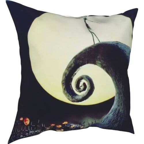 Printed pillow pre Christmas nightmare background flannel pillowcase sofa gift car bedroom decoration