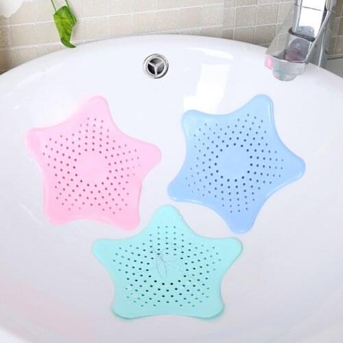 FILBAKE One-piece Five-pointed Star Shape Rubber Filter Kitchen Pool Bathtub Sewer Anti-blocking Anti-plug Floor Drain Tools