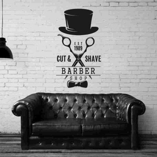 Barber Shop Sticker Customized Chop Bread Decal Posters Vinyl Wall Art Decor Windows Decoration Haircut Shavers Decals