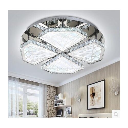 LED 110-220V Ceiling Lights Crystal Round Acrylic Sitting Room Dining-room Bedroom Absorb Dome Light Ceiling Lamps