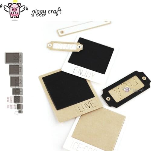 Piggy Craft metal cutting dies cut die mold Various letter photo frames Scrapbook paper craft knife mould blade punch stencils