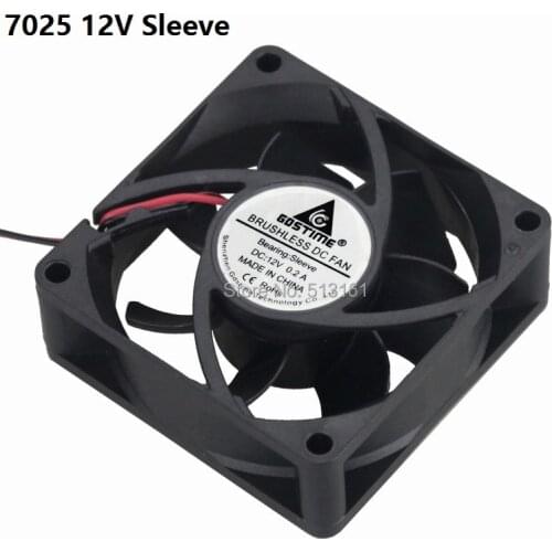 20pcs/lot Hot Sale Gdstime DC 2Pin 3inch 70mm Ventilation 7025 70mmx25mm 12V Fan