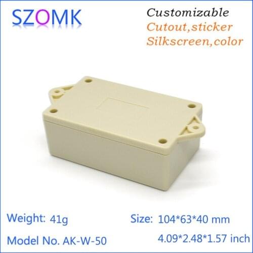 10pcs a lot szomk wall mount control abs material electronics enclosure plastic enclosure project distribution 104*63*40mm