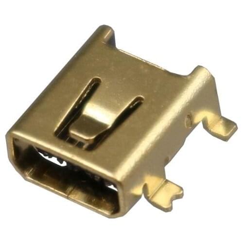 100pcs Gold Plated Mini USB Type B Female 8 Pin SMT SMD Socket Connector for Digital Camera Phone