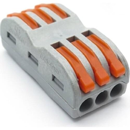 2PCS suyep compact splicing cable connector 28-12 AWG SPL-3 222-413 electrical crimping terminal block household wire connector