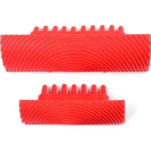 2pcs Rubber Red Cylinder Wood Grain Graining Wall Paint DIY Painting Tools