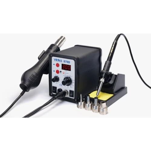 220V YIHUA 878D Welding Machine Mini SMD 2in1 Soldering Rework Station