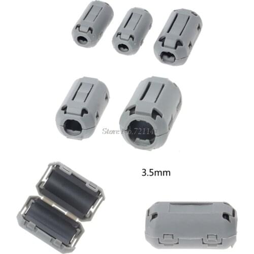 3.5mm Gray Ferrite Core Cord Ring Choke Bead RFI EMI Noise Suppressor Filter for Power Cord USB Cable Antenna Audio Cable
