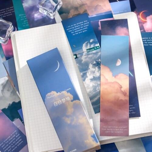 30 Pcs/Set Creative Daydream Series Paper Bookmark INS Style Sunset Scenery Book Reader Page Markers Gift Stationery
