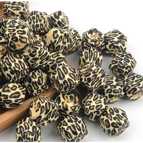 Chenkai 50PCS Baby Silicone Leopard Beads Cartoon Fidget Toys Nursing Babies accessories newborn health Pacifier
