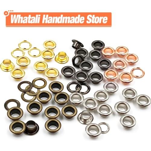 50Pcs Mixed 5 Colors Hole Metal Grommets Eyelets with Washer For Leathercraft Accessories Diy Shoes Belt Cap Bag Tags Clothes