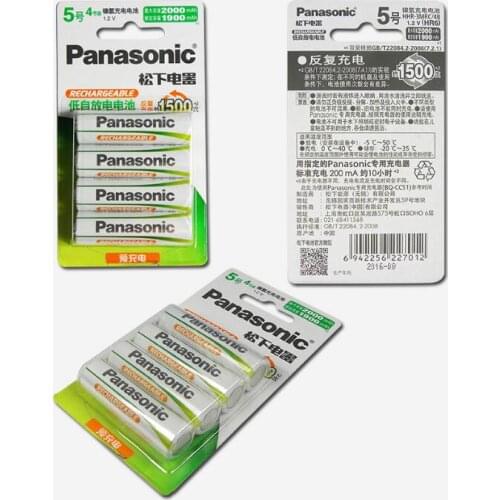 Panasonic AA Battery 1.2V 2000mAh NI-MH High Performance Rechargeable Camera Flashlight Toys NiMH Batteries,4pcs/pack