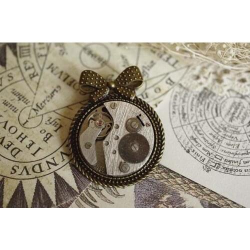 Steampunk Watch Movement Brooch Pin Badge Handmade Arts and Craft