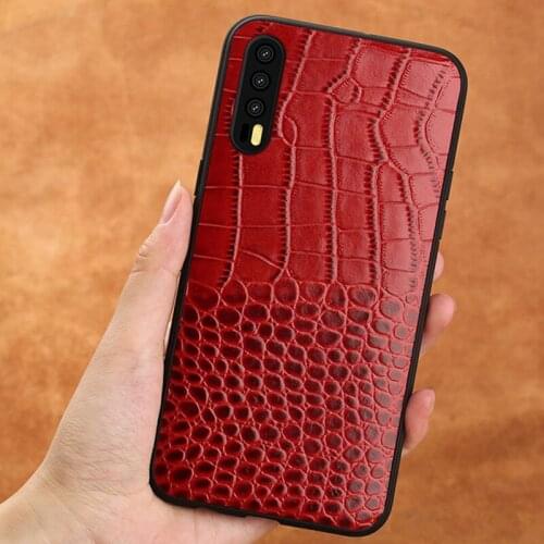 Luxury Phone Case For Huawei p10 p20 Mate 9 10 20 Pro Lite case Nova 3 3i Crocodile Texture Original Cowhide Honor 8X 9 10 lite