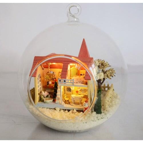 Wooden Miniature Doll House Mini House Toy Crafts for Girl Women Home Decor