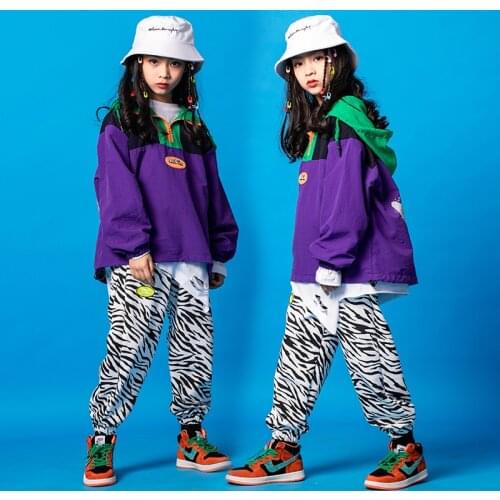 Kids Hip Hop Clothing Sweatshirt Tops Jacket Streetwear Tactical Cargo Pants for Girls Boy Performance Dance Wear Costumes