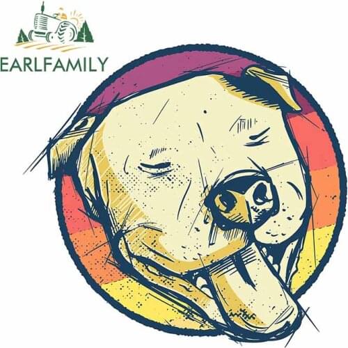 EARLFAMILY 13cm x 12.1cm for And Drawn Pitbull Trunk Decal Windshield Cartoon Car Stickers Refrigerator Motorcycle Decoration