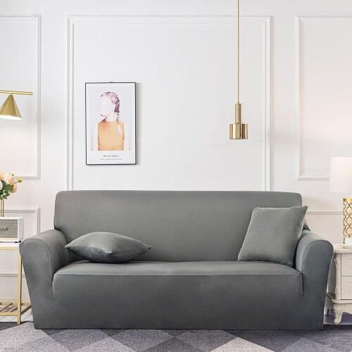 Elastic Plain Solid Color Sofa Cover Stretch Tight All-inclusive Sofa Cover for Living Room Kitchen Couch Cover Armchair Cover