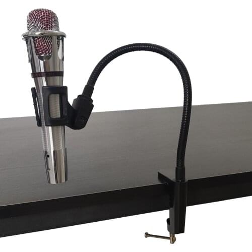 Flexible Gooseneck Microphone Stand with Desk Clamp for Radio Broadcasting Studio Live Broadcast Equipment
