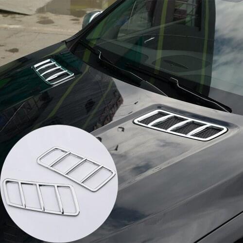 Chrome Front Hood Air Vent Molding Cover Trim 2pcs/set For Benz GLE Class W166 & Coupe C292 2015 2016
