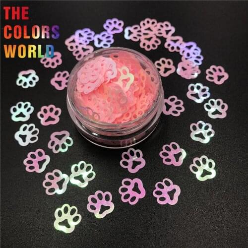 TCT-305 Paw Print Puppy Shape Pearlescent Iridescent Nail Glitter Nail Art Decoration Body Glitter Festival Craft DIY Decoration