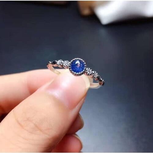 Natural Sapphire S925 Sterling Silver Ring natural Moonstone Simple and Elegant for Party Charming Jewelry Free Shipping