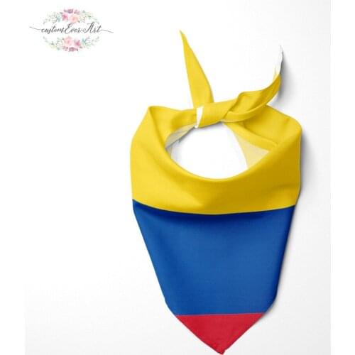 The Colombia flag Dog Bandana Cat Bandana Pet Bandana Pet Accessory personalized name custom pet present scarf