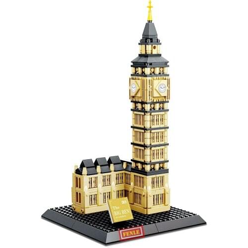 WANGE 4211 Architecture 3D DIY Big Ben Building Blocks Sets City Bricks Classic Skyline Model Kids Gift Toys For Children