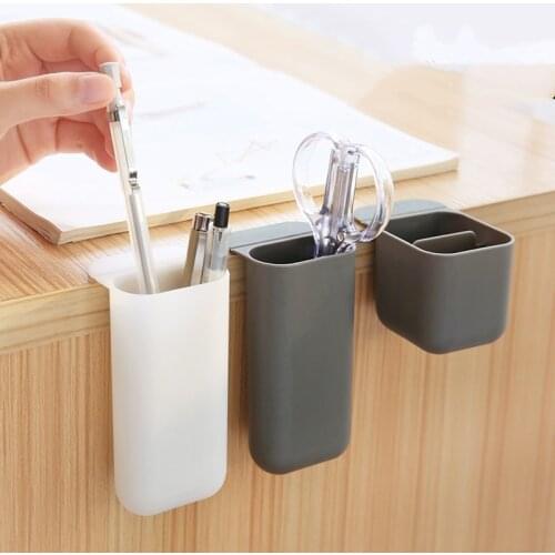 Creative pasteable desk stand for pencil desk storage box, pencil storage box, office pencil, School Stationery