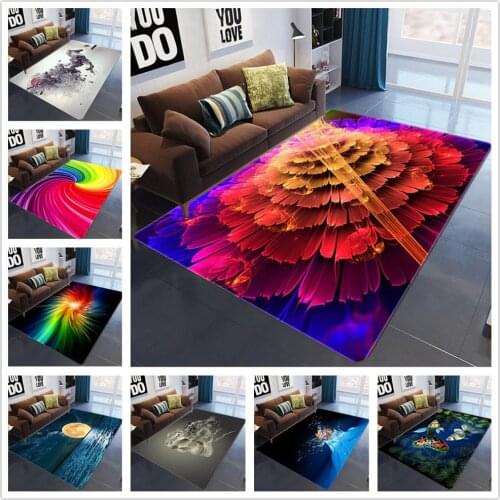 Creative Geometric Colour Pattern 3D Carpet Antiskid Tea Table Mats/Carpets for Living Room Bedroom Area Rug Hallway Decor Rugs
