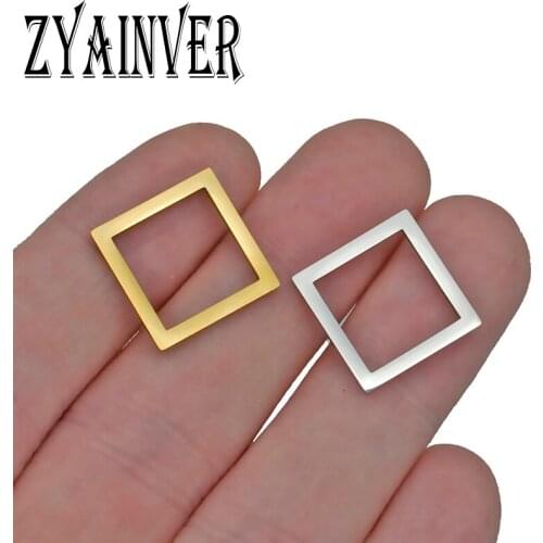 5pcs Stainless Steel Square Connectors Earrings Pendants Charms Link DIY Accessories Jewelry Making Necklace Bracelet Findings
