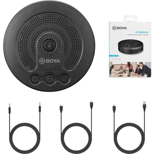 BOYA BY-BMM400 Speakerphone Conference Microphone with 3.5mm TRRS USB Type-C USB Connector for iOS iPhone Android Smartphone