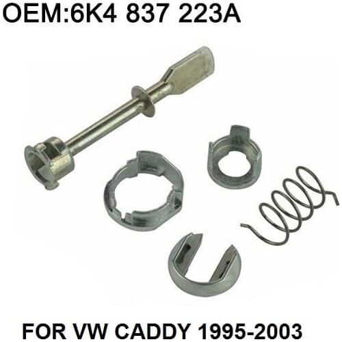 Car Iron Door Lock Cylinder Repair Kit For For VW Caddy 1995-2003 2/3 and 4/5 - Doors, front left or right 5 Piece 6K4837223A