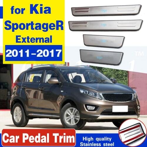 Stainless steel Scuff Plate/Door Sill Door Sill external Protector Sill Plate Trim Welcome pedal for Kia SportageR 2011-2017