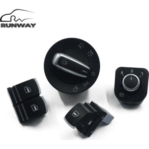 Headlight switch Mirror Window Switch Button For Volkswagen VW Passat B6 Eos Golf 5 6 R32 GTI MK5 MK6 Tiguan 4PCS/SET 5K3959857